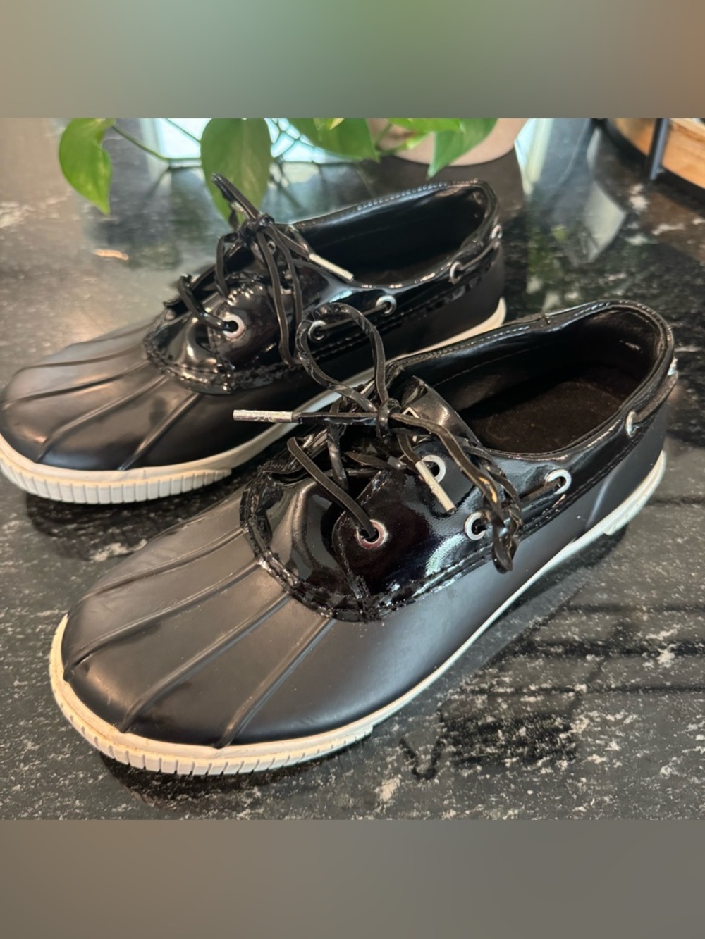 Michael Kors Black Patent Duck Rain Shoes Size 9